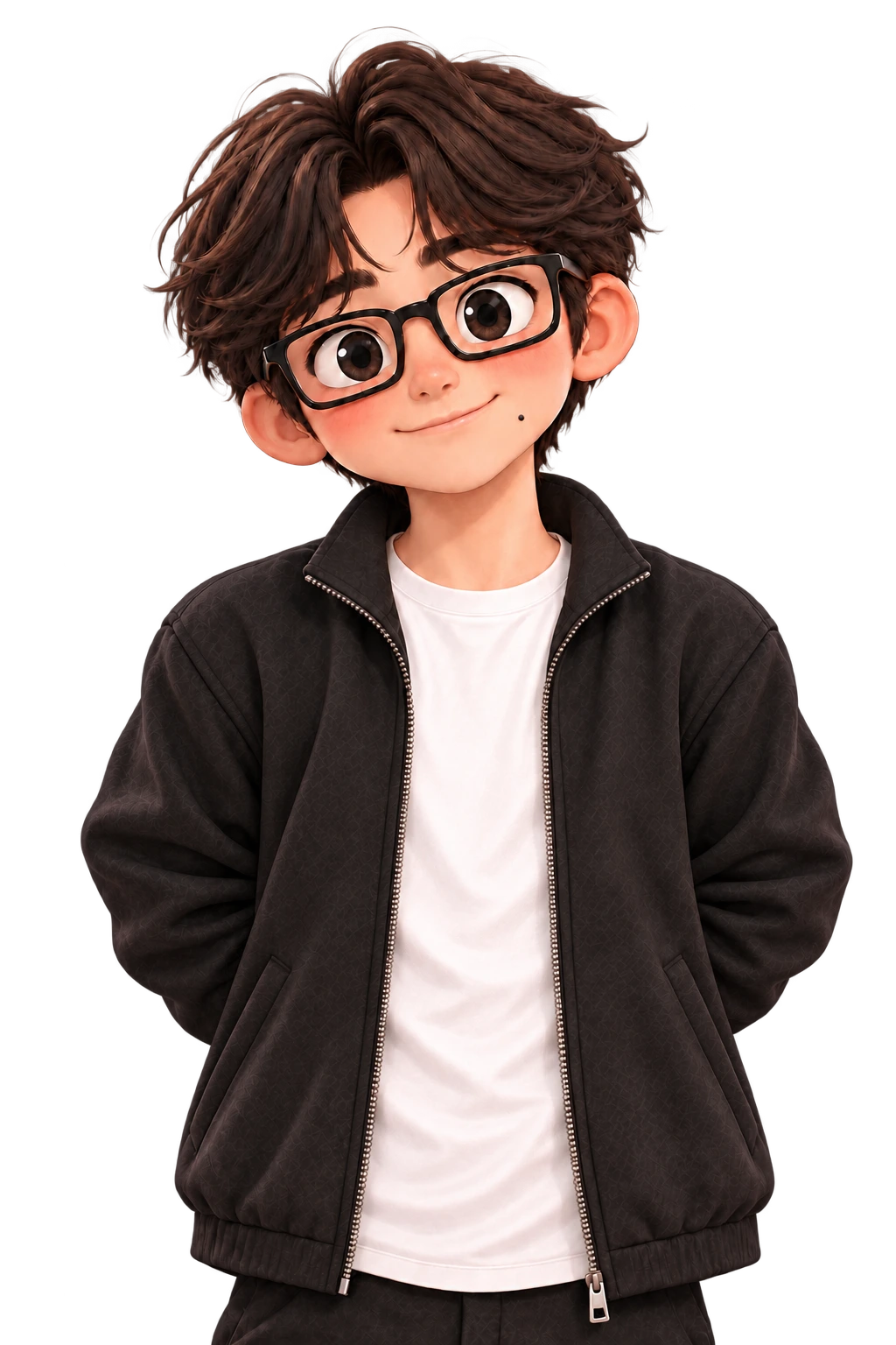 Konata 開心看著前方，將一束花藏在身後。